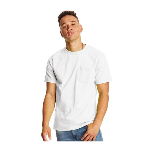 Hanes Men's Short Sleeve Pocket Tee - White, XL