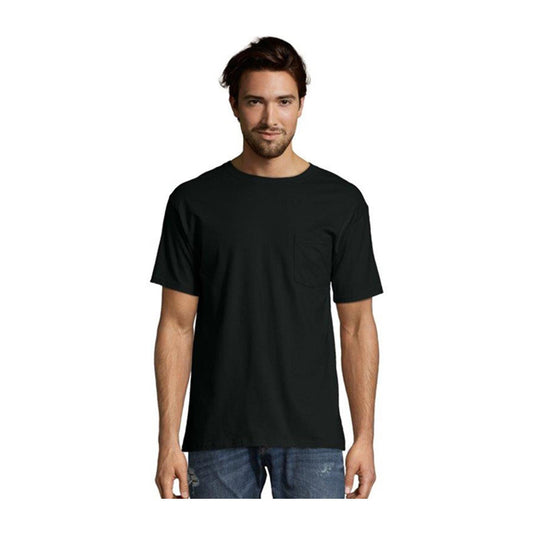 Hanes Men's Short Sleeve Pocket Tee - Black, 2X