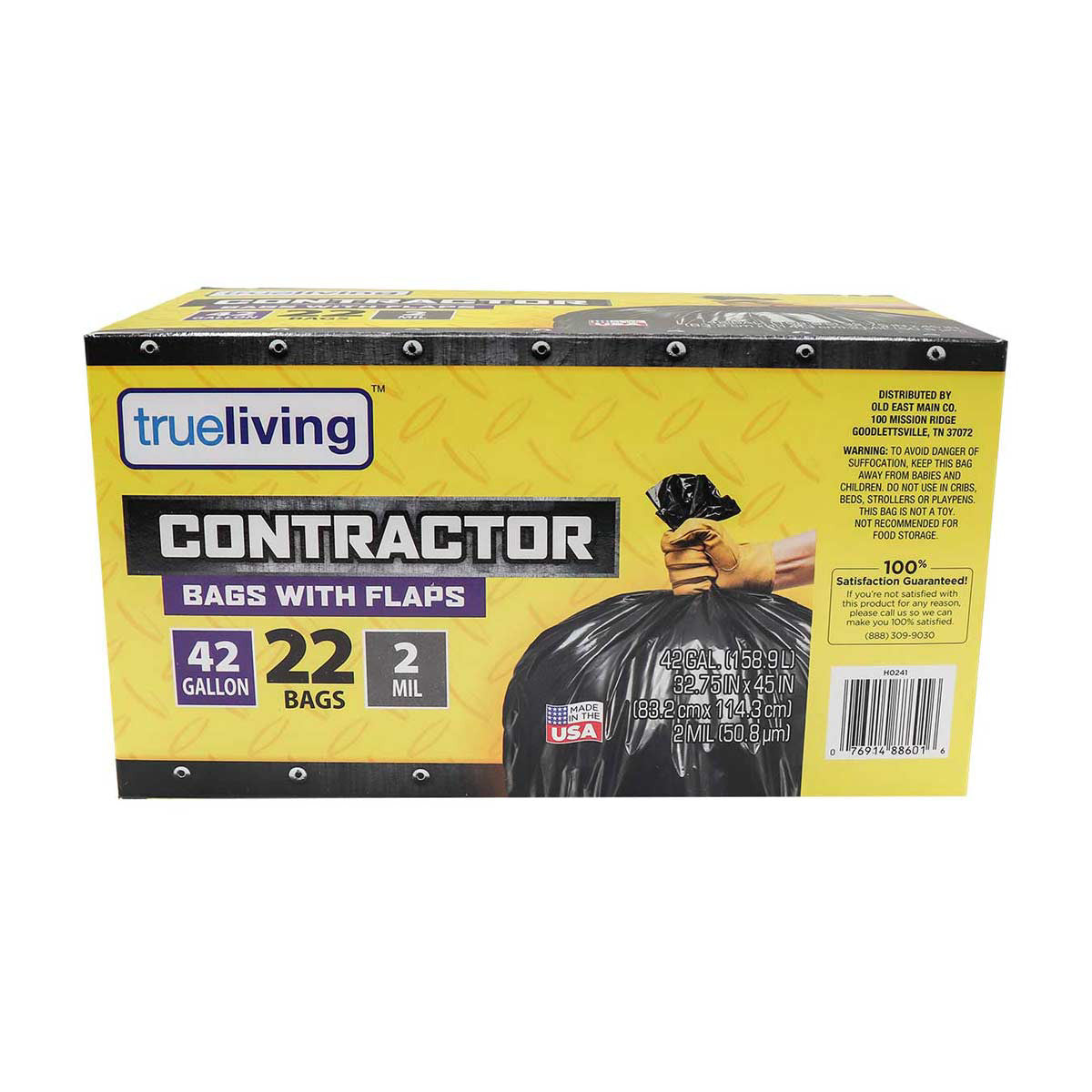 TrueLiving Contractor Bags with Flaps, 42 gal - 22 ct