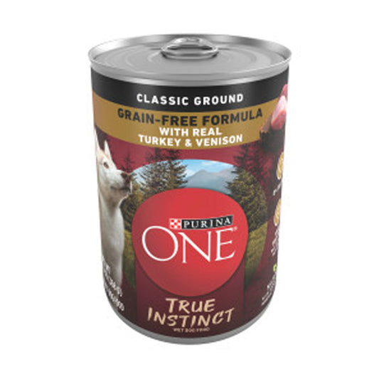 Purina ONE True Instinct Classic Ground Grain-Free Formula With Real Turkey and Venison Wet Dog Food, 13 oz can