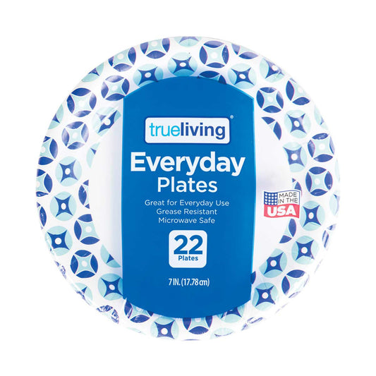 TrueLiving Everyday Plates, 7 in - 22 ct