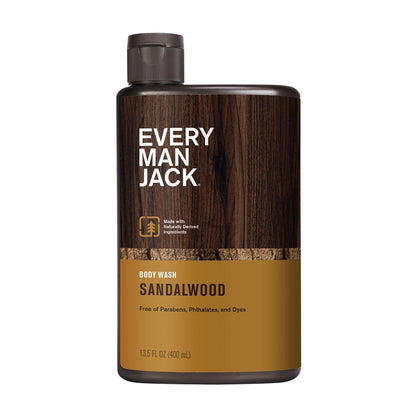 Every Man Jack Sandalwood Hydrating Body Wash, 13.5 oz