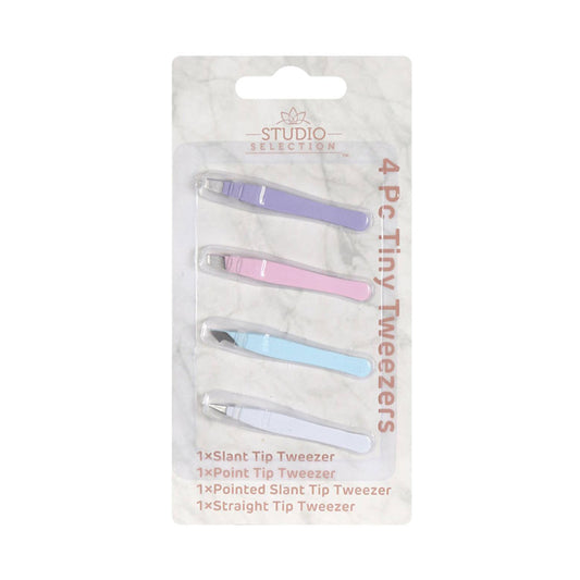 Studio Selection Tiny Tweezers, 4 ct