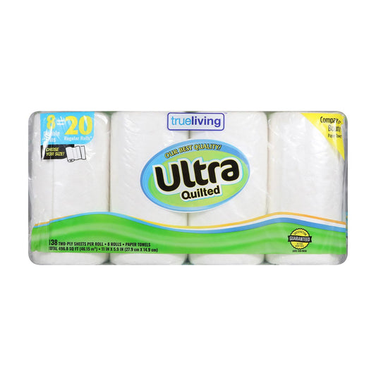 True Living Ultra Quilted Paper Towels, 8 ct