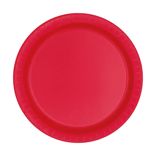 7" Ruby Red Party Plates, 16 ct