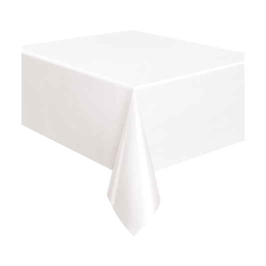 321 Party! Plastic White Table Covers, 54 x 108 in - 3 ct