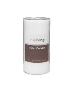 True Living Unscented Pillar Candle, 3 in x 6 in