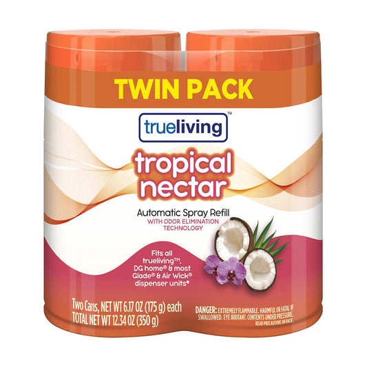 True Living Automatic Spray Refill - Tropical Nectar, 2 ct