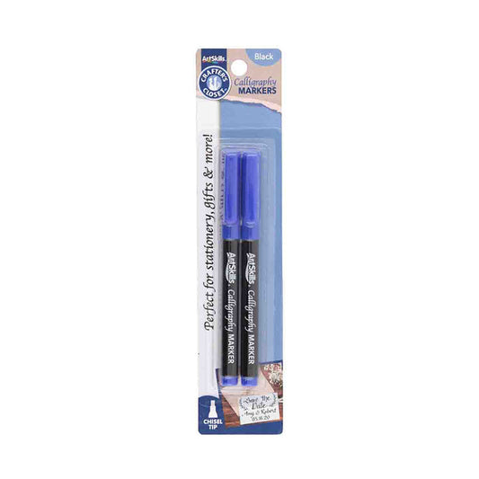 ArtSkills Crafter's Closet Calligraphy Markers, Black, Chisel Tip, 2 pk
