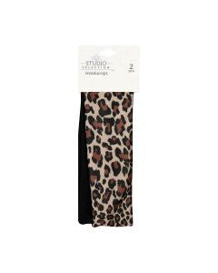 Studio Selection Wide Leopard Printed Headwraps, 2 ct