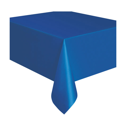 321 Party! Plastic Royal Blue Tablecloth, 54" x 108"