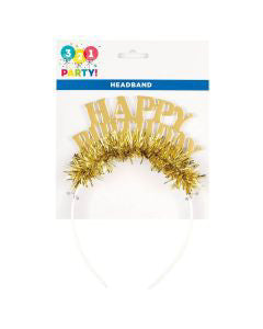 321 Party! Foil Happy Birthday Party Headbands, Assorted, 6 ct