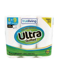 True Living Ultra Quilted Paper Towels, 6 ct