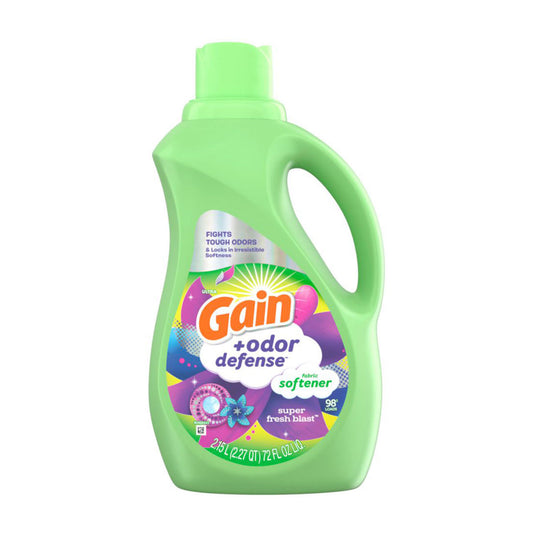 Gain Odor Defense Liquid Fabric Softener, Super Fresh Blast Scent, 72 fl oz