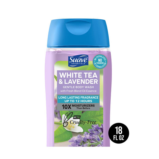 Suave Gentle Body Wash with White Tea and Lavender Oil Essence, 18 fl oz