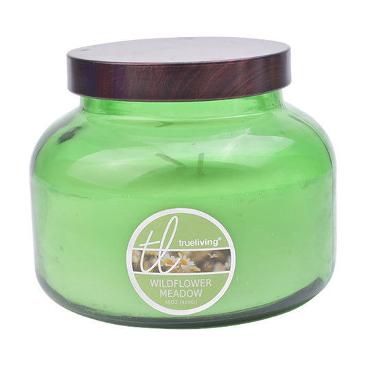 True Living Wildflower Meadow Fragranced Jar Candle, 15 oz