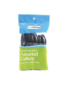 True Living Black Assorted Cutlery, 28 ct