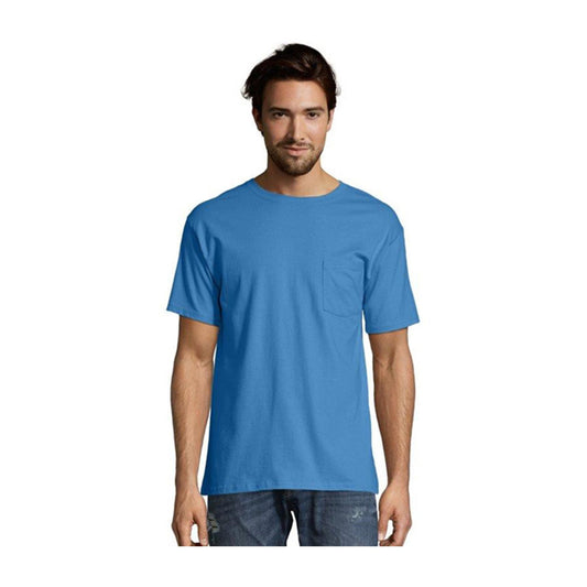 Hanes Men's Short Sleeve Pocket Tee - Denim Blue, 2X