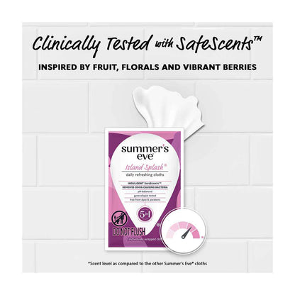 Summer's Eve Island Splash Daily Refreshing Cloths, pH-Balanced, 16 ct