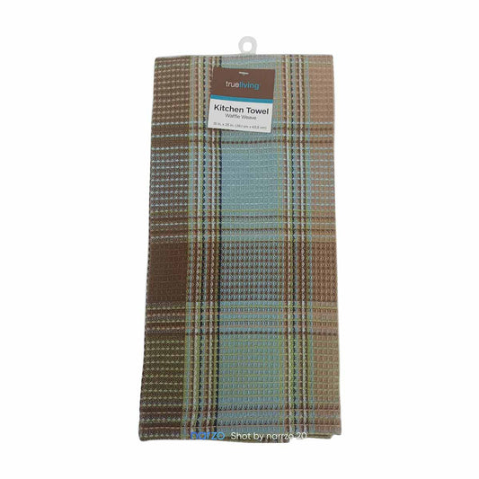 True Living Waffle Weave Kitchen Towel, Assorted
