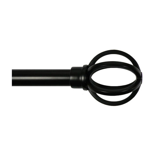 True Living Decorative Adjustable Curtain Rod, Black