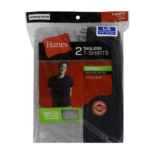 Hanes FreshIQ Men's Cotton T-Shirt Pack, Large - 2 ct