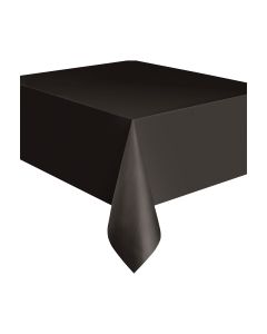 321 Party! Plastic Black Tablecloth, 54" x 108"