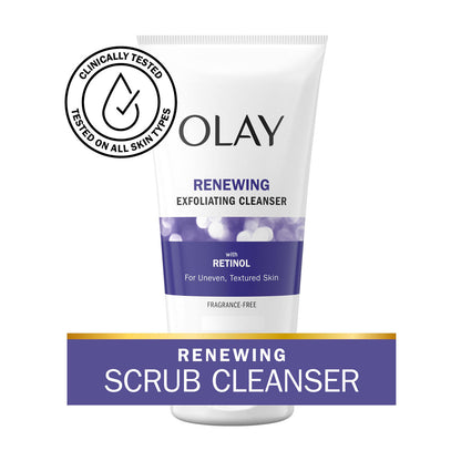 Olay Renewing Exfoliating Cleanser with Retinol, Fragrance-Free, 5.0 fl oz