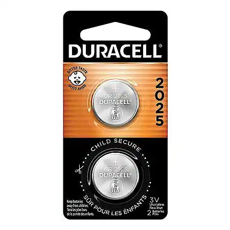 2025 Lithium Coin Battery: Bitter Coating Discourages Swallowing, 2 Pack