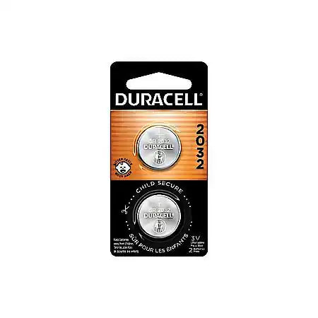 2032 Lithium Coin Battery: Bitter Coating Discourages Swallowing, 2 Pack