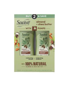 Suave Professionals Moisturizing Shampoo and Conditioner Almond and Shea Butter, 28 fl oz - 2 ct