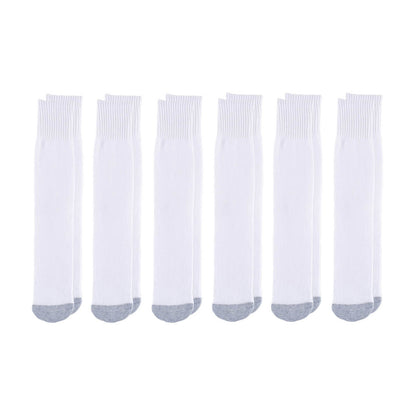 Zone Pro Men's Half Cushion Tube Socks, Shoe Size 6-12, White, 6 pk