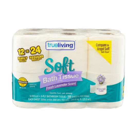 True Living Bath Tissue Soft Lavender Scent, 12 ct