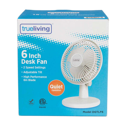 True Living Adjustable Desk Fan, 6 in