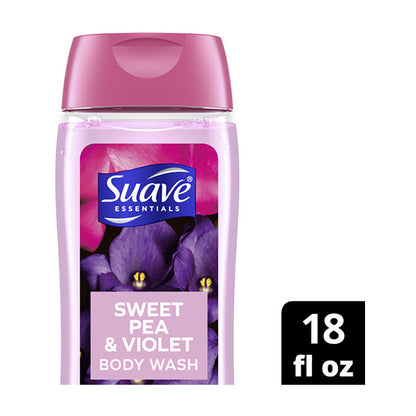 Suave Essentials Body Wash, Sweet Pea & Violet, 18 fl oz