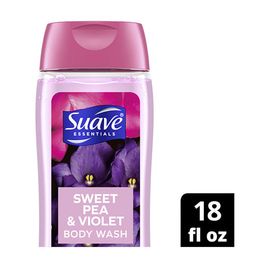 Suave Essentials Body Wash, Sweet Pea & Violet, 18 fl oz