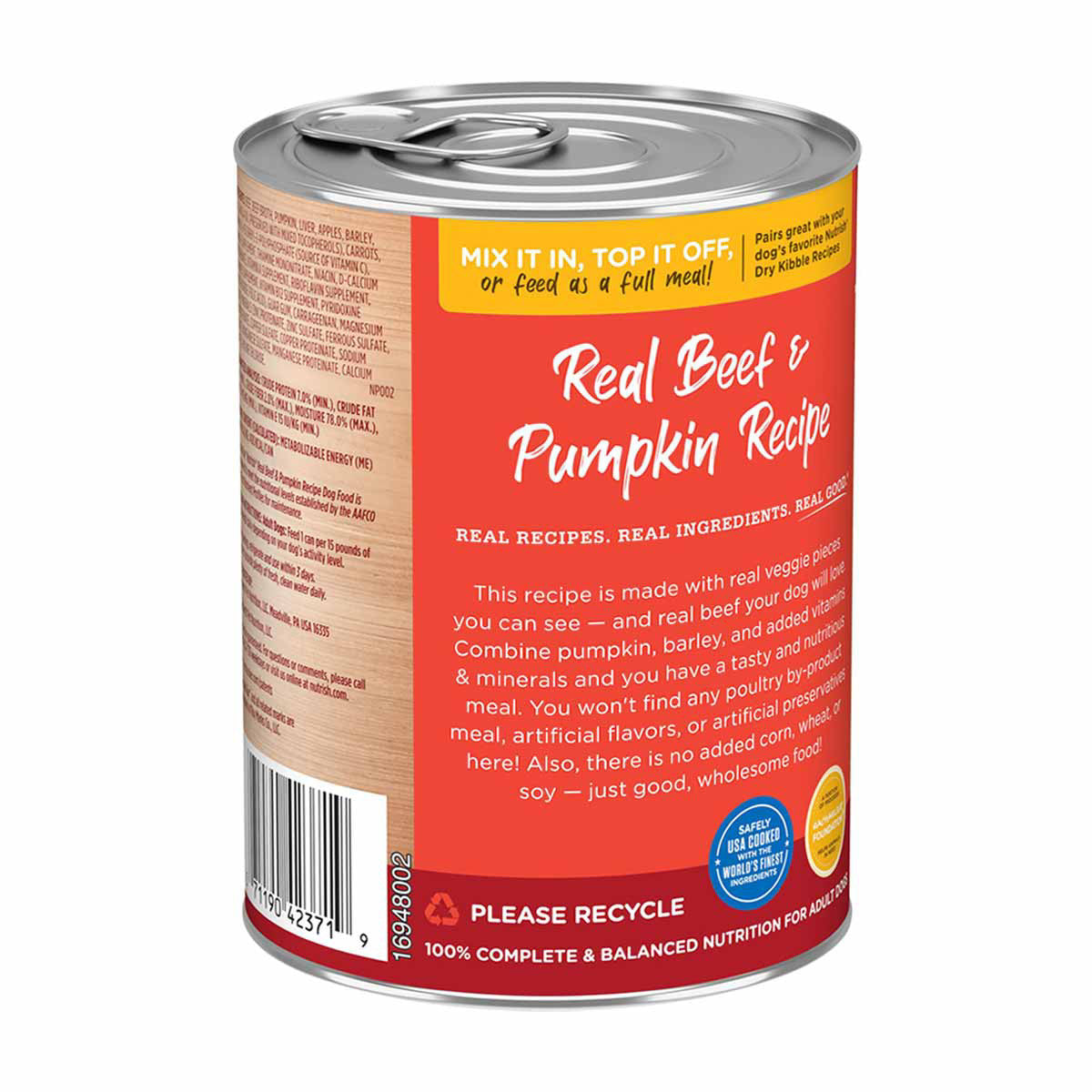 Rachael Ray Nutrish Real Beef & Pumpkin Recipe Premium Paté Wet Dog Food, 13 oz