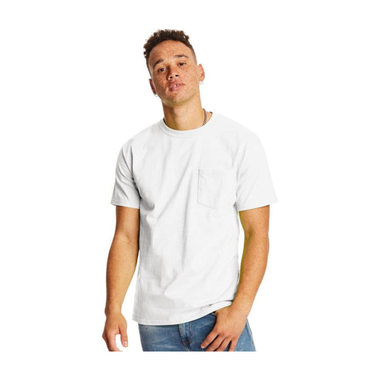 Hanes Men's Short Sleeve Pocket Tee - White, Large