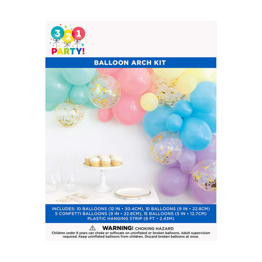 321 Party! Pastel Balloon Arch Kit, 40 pc