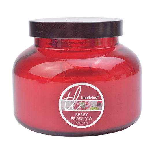 True Living Berry Prosecco Fragranced Jar Candle, 15 oz