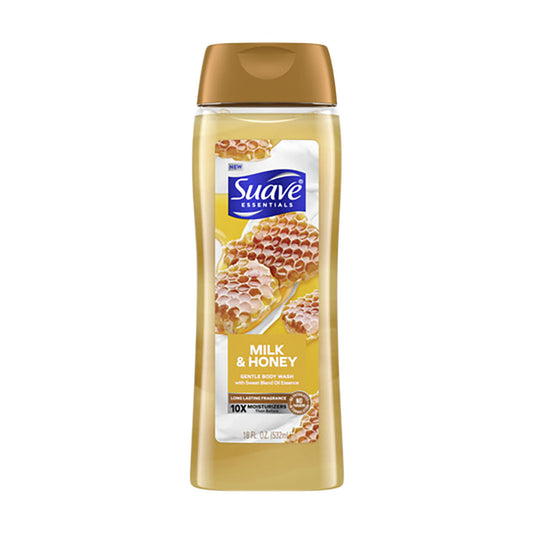 Suave Essentials Body Wash, Milk & Honey, 18 fl oz