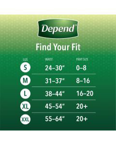 Depend FIT-FLEX Incontinence Underwear for Women, Maximum Absorbency, M, Blush, 30 ct