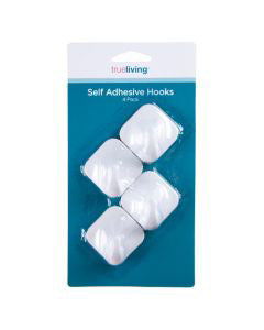 True Living Adhesive Hooks-4 pack