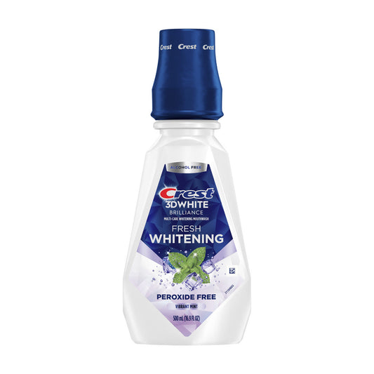 Crest 3D White Brilliance Fresh Whitening Mouthwash, Vibrant Mint, 500 mL