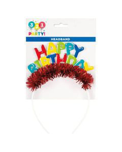 321 Party! Foil Happy Birthday Party Headbands, Assorted, 6 ct