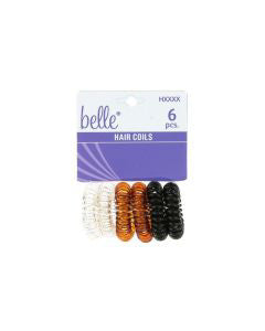 Belle Elastic Spiral Hair Coils, 6 ct
