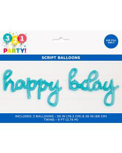 321 Party! Clear Plastic Jelly "Happy Birthday" Balloon Banner, 2 pc - Assorted