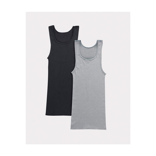 Hanes Men's Tagless Tanks, Ribbed Tank Top Undershirts, Assorted Colors, XL, 2 pk