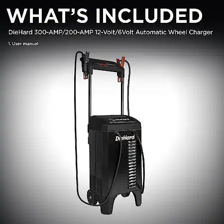 300 Amp/200 Amp 12-Volt/6-Volt Automatic Wheel Charger: Digital Display