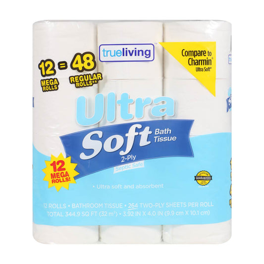True Living Ultra Soft Bathroom Tissue, 12 ct